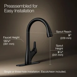 Pull-down kitchen sink faucet with two-function sprayhead