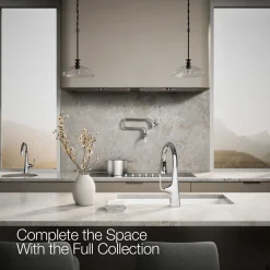 Pull-down kitchen sink faucet with three-function sprayhead