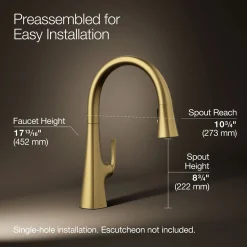 Pull-down kitchen sink faucet with three-function sprayhead