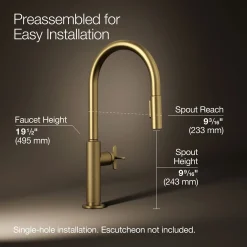 Pull-down kitchen sink faucet with two-function sprayhead