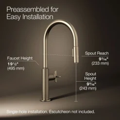 Pull-down kitchen sink faucet with two-function sprayhead