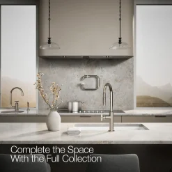 Pull-down kitchen sink faucet with two-function sprayhead