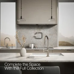 Pull-down kitchen sink faucet with two-function sprayhead