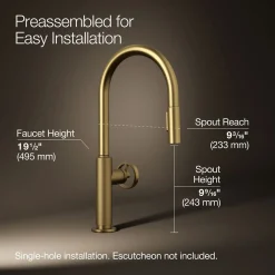 Pull-down kitchen sink faucet with two-function sprayhead