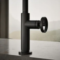 Pull-down kitchen sink faucet with two-function sprayhead