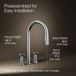 Pull-down kitchen sink faucet with two-function sprayhead