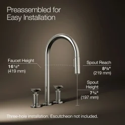 Pull-down kitchen sink faucet with two-function sprayhead