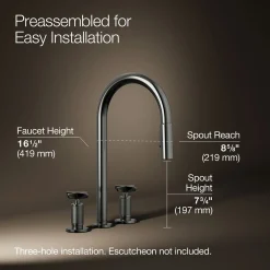 Pull-down kitchen sink faucet with two-function sprayhead