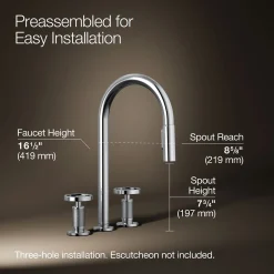 Pull-down kitchen sink faucet with two-function sprayhead