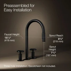Pull-down kitchen sink faucet with two-function sprayhead