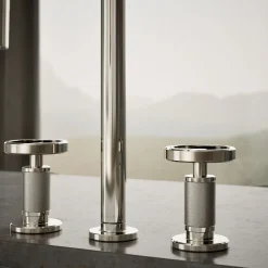 Pull-down kitchen sink faucet with two-function sprayhead