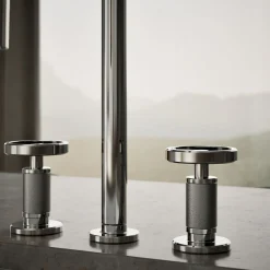 Pull-down kitchen sink faucet with two-function sprayhead