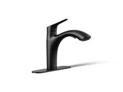 Pull-out kitchen sink faucet with two-function sprayhead