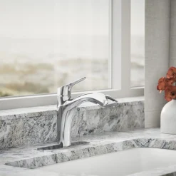 Pull-out kitchen sink faucet with two-function sprayhead
