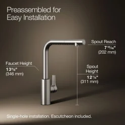 Pull-out kitchen sink faucet with two-function sprayhead