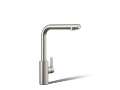 Pull-out kitchen sink faucet with two-function sprayhead