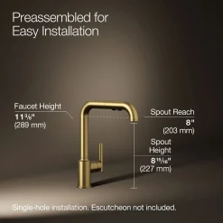 Pull-out kitchen sink faucet with three-function sprayhead