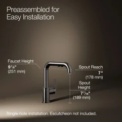 Pull-out kitchen sink faucet with three-function sprayhead