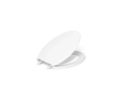 Quick-Release™ elongated toilet seat with antimicrobial agent