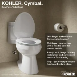 ReadyLatch® Quiet-Close™ elongated toilet seat