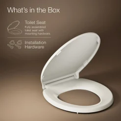 ReadyLatch® Quiet-Close™ round-front toilet seat with antimicrobial agent