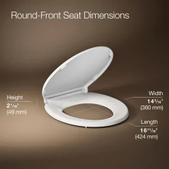ReadyLatch® Quiet-Close™ round-front toilet seat with antimicrobial agent