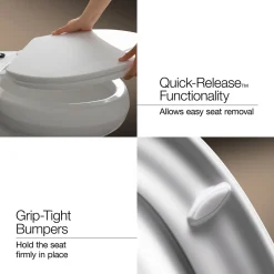 ReadyLatch® Quiet-Close™ round-front toilet seat