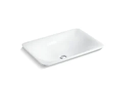 21" rectangular drop-in bathroom sink, no overflow