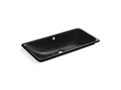 30" rectangular drop-in/undermount/vessel bathroom sink with Iron Black painted underside