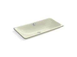 30" rectangular drop-in/undermount/vessel bathroom sink with Biscuit painted underside