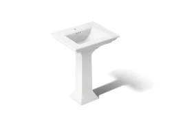 25" rectangular pedestal bathroom sink
