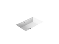 24" rectangular undermount bathroom sink with glazed underside