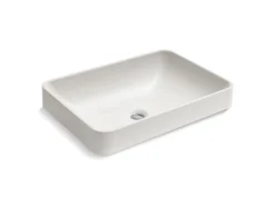 23" rectangular vessel bathroom sink, no overflow