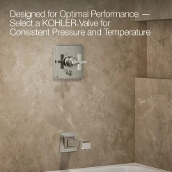 Rite-Temp® bath and shower trim kit with push-button diverter and cross handle, without showerhead