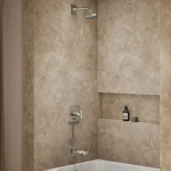 Rite-Temp® bath and shower trim kit with push-button diverter and cross handle, without showerhead