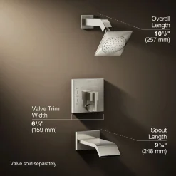 Rite-Temp® bath and shower trim kit with push-button diverter, 2.5 gpm