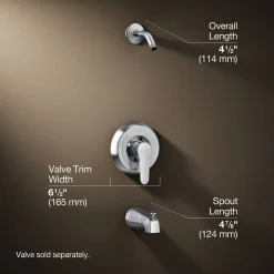 Rite-Temp® bath and shower trim kit, without showerhead
