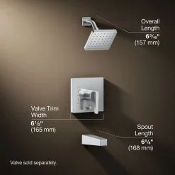 Rite-Temp® bath and shower trim kit with push-button diverter, 2.5 gpm