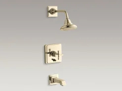 Rite-Temp® bath and shower trim kit with push-button diverter and cross handle, 2.5 gpm