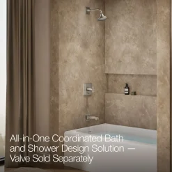 Rite-Temp® bath and shower trim kit with push-button diverter and cross handle, 2.5 gpm