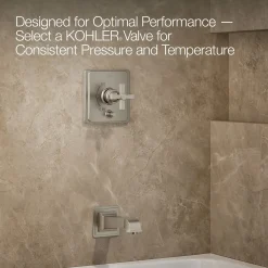Rite-Temp® bath and shower trim kit with push-button diverter and cross handle, 2.5 gpm