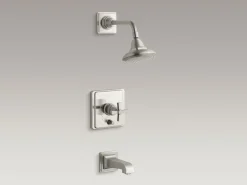 Rite-Temp® bath and shower trim kit with push-button diverter and cross handle, 2.5 gpm