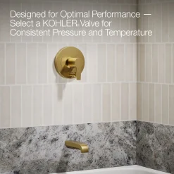 Rite-Temp® bath and shower trim kit with push-button diverter and lever handle, 2.5 gpm