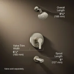 Rite-Temp® bath and shower trim kit with push-button diverter, 1.75 gpm
