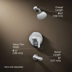 Rite-Temp® bath and shower trim kit with push-button diverter, 1.75 gpm