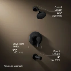 Rite-Temp® bath and shower trim kit with push-button diverter, 1.75 gpm