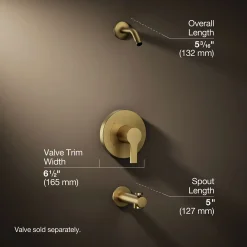 Rite-Temp® bath and shower trim kit, without showerhead