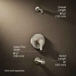 Rite-Temp® bath and shower trim kit, without showerhead