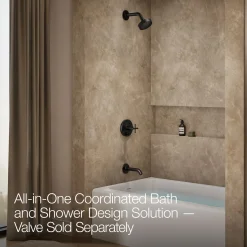 Rite-Temp® bath and shower trim kit with push-button diverter and cross handle, 1.75 gpm