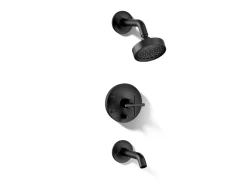 Rite-Temp® bath and shower trim kit with push-button diverter and cross handle, 1.75 gpm